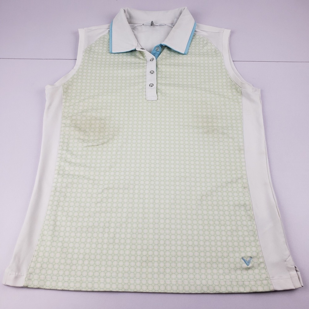 Callaway Pullover Sleeveless Golf Top Shirt Women's Medium 1/4 Snap Button Up